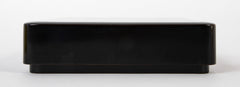 A Wajima Lacquered Covered Box with Gilt Leaf Decoration