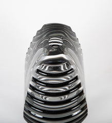 Lundberg Art Glass Vase with Ribbed Cane Exterior