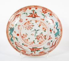 Chinese 17th Century Swatow Enameled Porcelain Charger