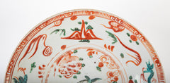 Chinese 17th Century Swatow Enameled Porcelain Charger