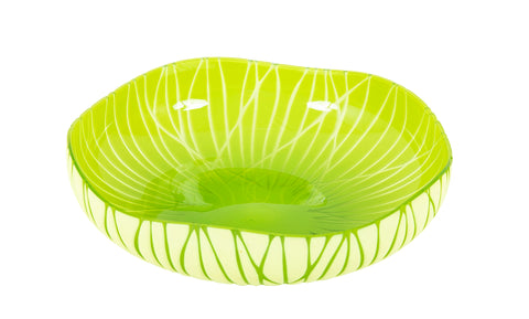 Signed Venini 'Figli d'Ariana' Green Glass Bowl by Monica Guggisberg & Philip Baldwin