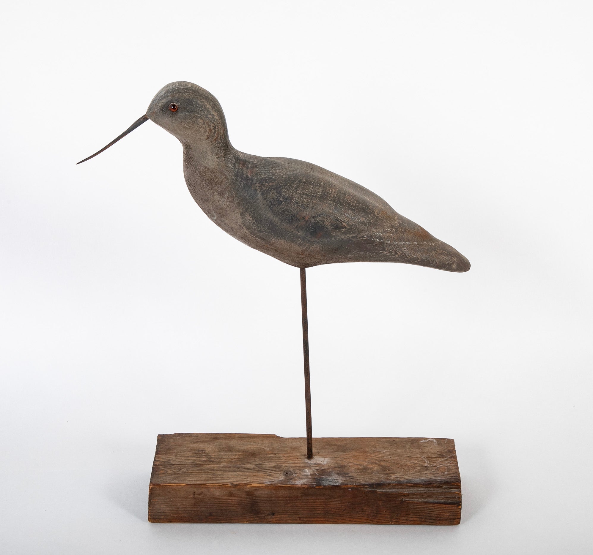 Painted Wood Stickup Decoy of a Dunlin