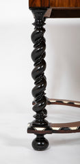 Baroque Renaissance Center Table in Italian Walnut with Marquetry Top