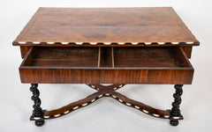 Baroque Renaissance Center Table in Italian Walnut with Marquetry Top