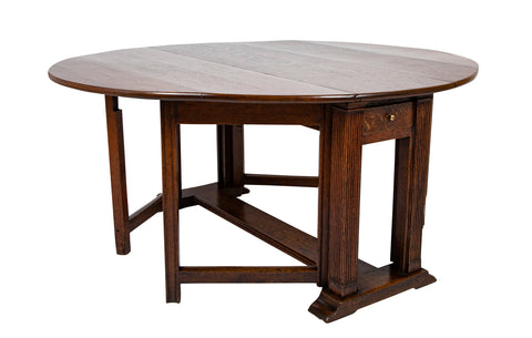 George III Neo-classically Inspired Oak Gate Legged Table