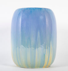 Large Fulper Pottery Vase of Chinese Blue over Yellow Flambe Glaze