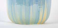 Large Fulper Pottery Vase of Chinese Blue over Yellow Flambe Glaze