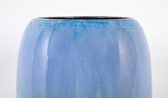 Large Fulper Pottery Vase of Chinese Blue over Yellow Flambe Glaze