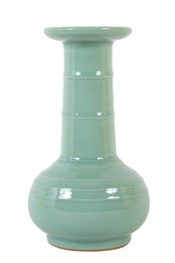 Miyanaga Tozan Pale Green Porcelain Vase in Mallet Form