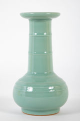 Miyanaga Tozan Pale Green Porcelain Vase in Mallet Form