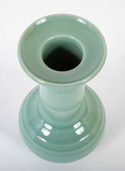 Miyanaga Tozan Pale Green Porcelain Vase in Mallet Form