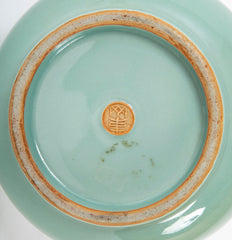 Miyanaga Tozan Pale Green Porcelain Vase in Mallet Form