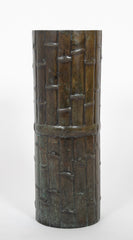 Tall Bronze Japanese Umbrella Stand Having Bamboo Motif