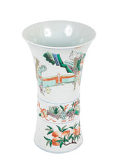 Gu Form Famille Vert Glazed Porcelain Vase