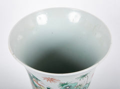 Gu Form Famille Vert Glazed Porcelain Vase