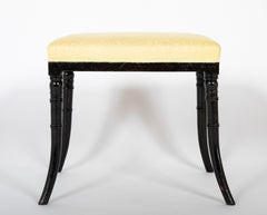 Early 19th Century Ebonized Regency Stool