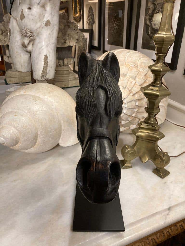 19th Century American Carved Wood Horse Head