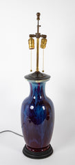 Chinese Flambe Glaze Porcelain Vase now a Lamp