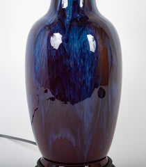 Chinese Flambe Glaze Porcelain Vase now a Lamp