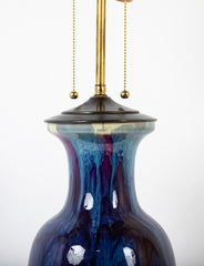 Chinese Flambe Glaze Porcelain Vase now a Lamp