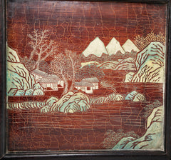 Chinese Six Panel Double Sided Painted Screen from The Republic Period