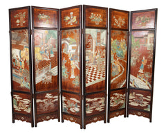 Chinese Six Panel Double Sided Painted Screen from The Republic Period