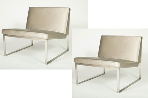 A Pair of B.2. Stainless Steel Chairs Designed by Fabien Baron for Bernhardt