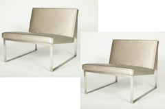 A Pair of B.2. Stainless Steel Chairs Designed by Fabien Baron for Bernhardt