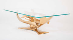 A Limited Edition Gilt Bronze Coffee Table Designed by Fred Brouard