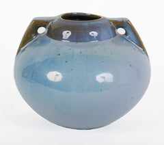 A blue glazed Fulper vase