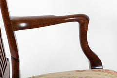 Rare Irish George II Armchair with Ball and Claw Feet and "C" Scroll Shaped Arms