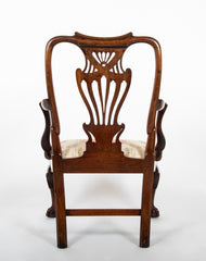 Rare Irish George II Armchair with Ball and Claw Feet and "C" Scroll Shaped Arms