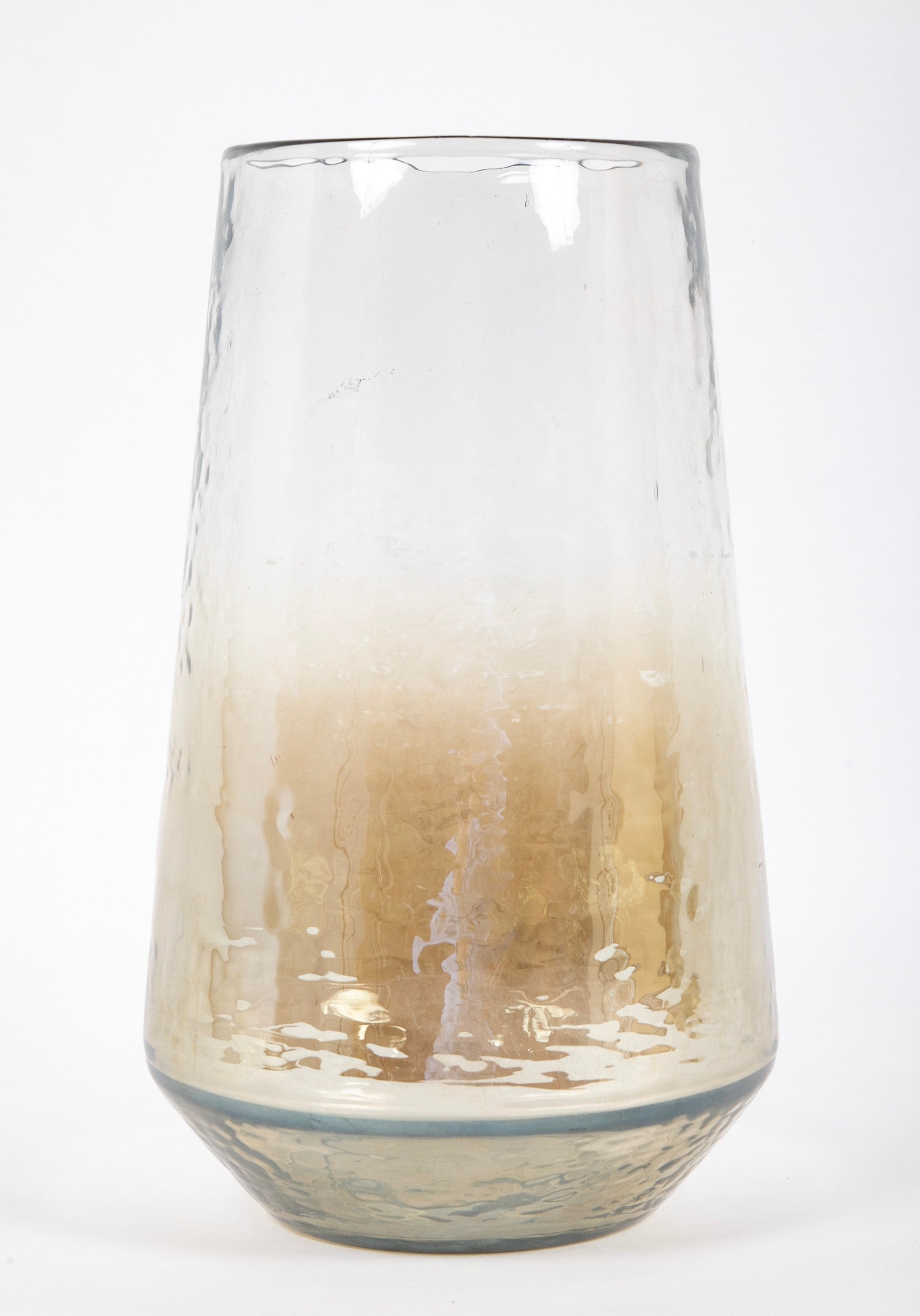 Pair of 20th Century Tapered Baluster Form Mottled Glass Vases