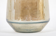 Pair of 20th Century Tapered Baluster Form Mottled Glass Vases