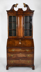 Queen Anne Two Part Walnut Secretary Desk