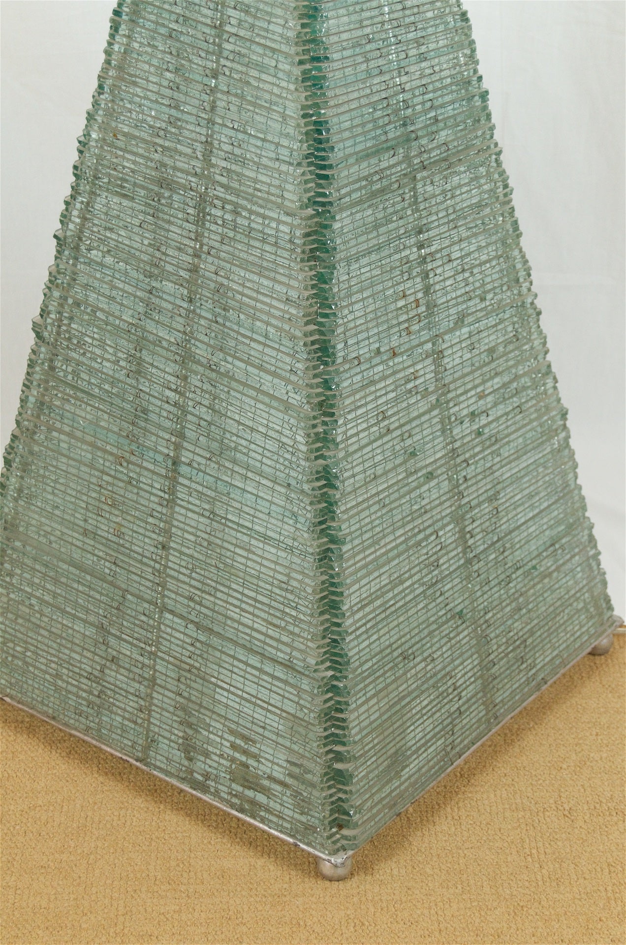 Glass Pyramid Sculptural Floor Lamp