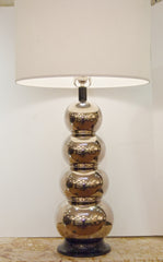 Glaze Ceramic Stacked Ball Table Lamp in the Style of George Kovacs