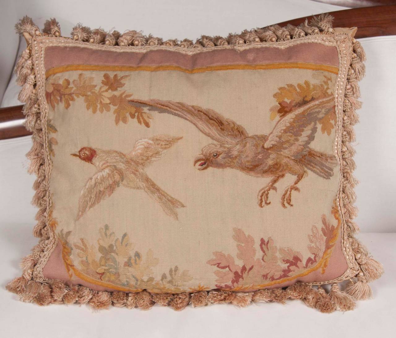 Three French Aubusson Tapestry Pillows