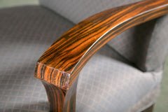 Pair of Upholstered Art Deco Armchairs of Palisander Wood