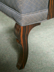 Pair of Upholstered Art Deco Armchairs of Palisander Wood