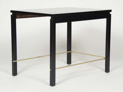 A Set of Walnut Nesting Tables with Brass Stretchers Designed by Edward Wormley for Dunbar