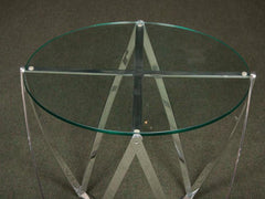 A John Vesey Aluminum & Glass-Top Round Side Table