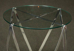 A John Vesey Aluminum & Glass-Top Round Side Table