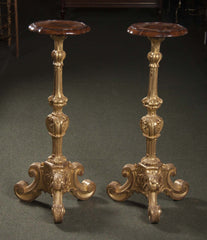Pair of Baroque Gilded Pedestals