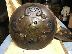Rare Ottoman Iron and Brass Miniature Battle Shield