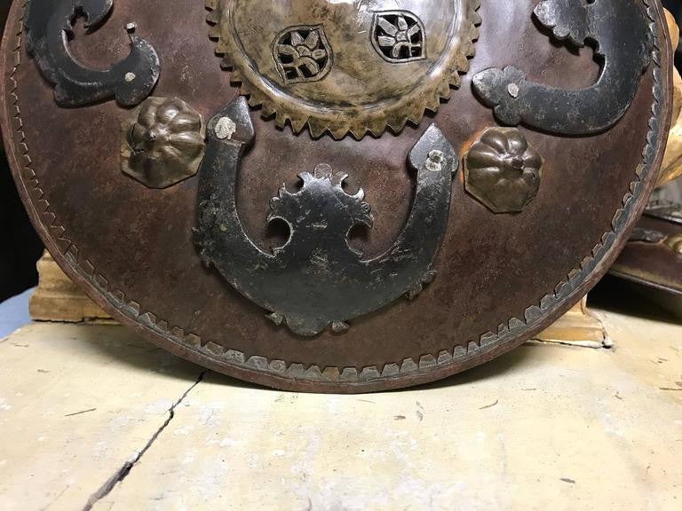 Rare Ottoman Iron and Brass Miniature Battle Shield