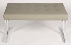 Polished Aluminum Bench with Recent Leather Seat
