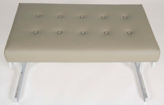 Polished Aluminum Bench with Recent Leather Seat