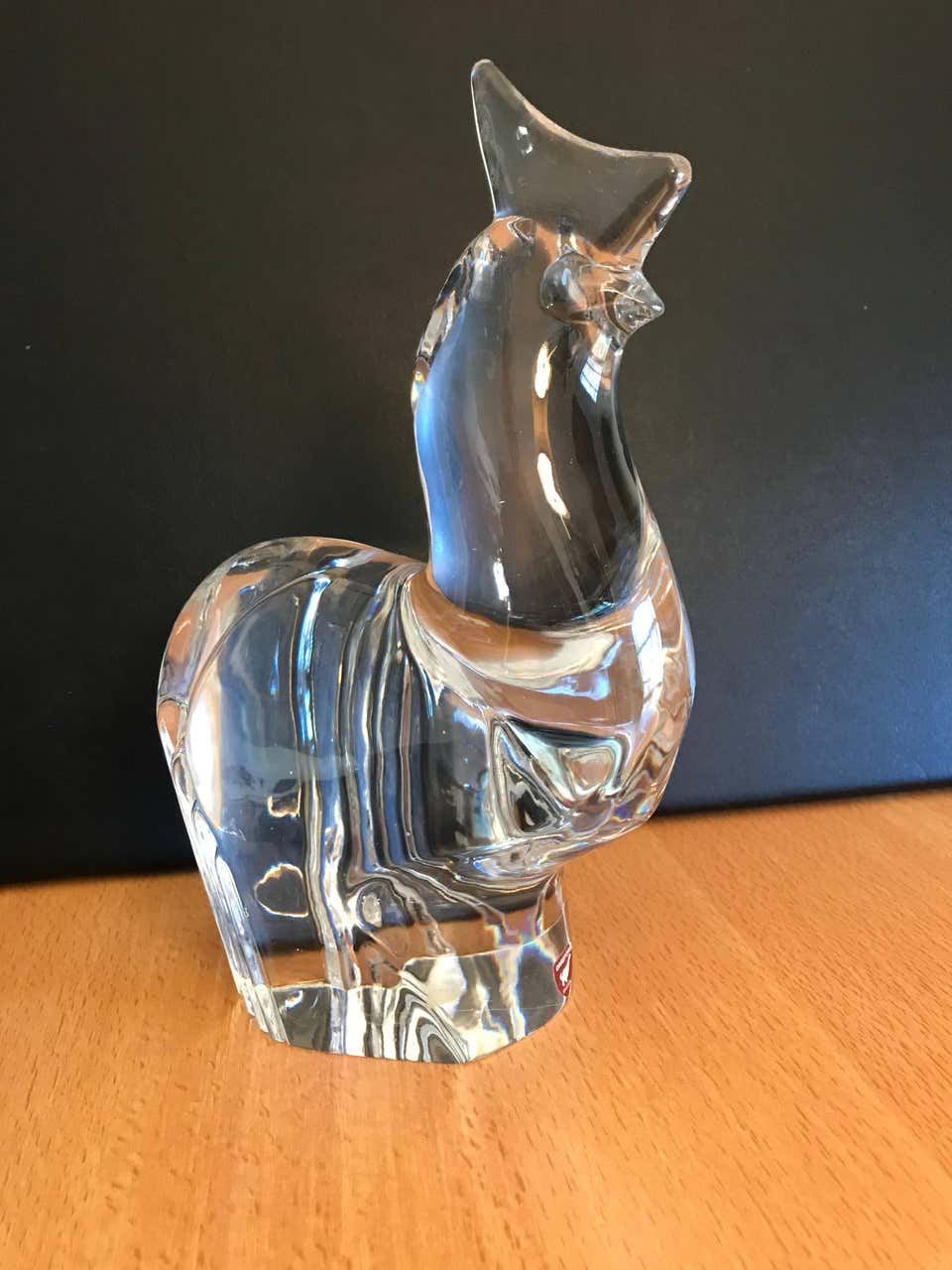 Orrefors Olle Alberius Signed Expo Crystal Rooster with Original Labels