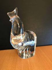 Orrefors Olle Alberius Signed Expo Crystal Rooster with Original Labels